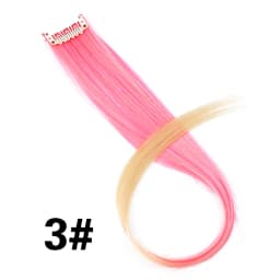 Highlights Hair Rainbow Synthetic Clip On Hair Extensions Ombre Colored Clip Hairpiece Colorful Clip Hair Strands For Festival