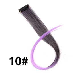 Highlights Hair Rainbow Synthetic Clip On Hair Extensions Ombre Colored Clip Hairpiece Colorful Clip Hair Strands For Festival