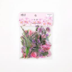 Flowers Sticker pack 40pcs Fresh Flower Plant Transparent Waterproof daisy hand account Decoration Scrapbooking material
