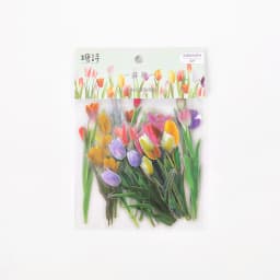 Flowers Sticker pack 40pcs Fresh Flower Plant Transparent Waterproof daisy hand account Decoration Scrapbooking material
