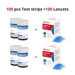 25/50/100/200/300/400PCS Sinocare Safe-Accu Blood Glucose Test Strips and Lancets for Blood Glucose Monitor Diabetes