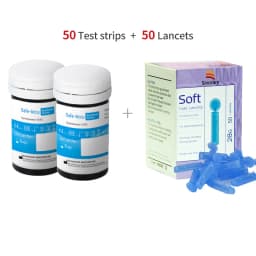 25/50/100/200/300/400PCS Sinocare Safe-Accu Blood Glucose Test Strips and Lancets for Blood Glucose Monitor Diabetes