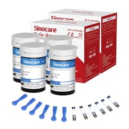25/50/100/200/300/400PCS Sinocare Safe-Accu Blood Glucose Test Strips and Lancets for Blood Glucose Monitor Diabetes