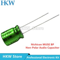 10pcs/lot Nichicon MUSE BP ES Non Polar Nonpolar Bipolar HiFi Audio Capacitor 4.7uf 10uf 22uf 47uf 100uf 16V 25V 50V Copper Feet