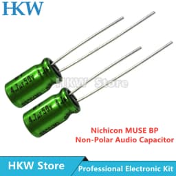10pcs/lot Nichicon MUSE BP ES Non Polar Nonpolar Bipolar HiFi Audio Capacitor 4.7uf 10uf 22uf 47uf 100uf 16V 25V 50V Copper Feet