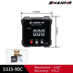 SHANHR New Angle Protractor 360 Degree Mini Electronic Digital Protractor Inclinometer Angle Finder Gauge Measurement Box
