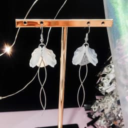 Korean Acrylic Big Flower Tassel Drop Earrings for Women Sweet White Crystal Petals Brincos Wedding Party Jewelry Girl Gift