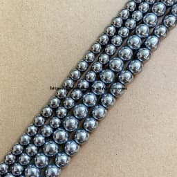Natural Stone Dull Silver Plated Hematite Round Loose Beads 4 6 8 10 MM 15" Per Strand Pick Size For Jewelry Making DIY