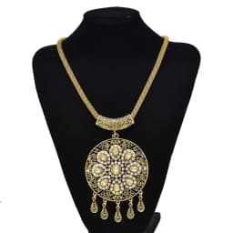 Gypsy Boehmian Hippie Collar Necklaces for Women Big Chunky Tibetan Silver Metal Necklace Festival Turkish Party Jewelry Gift