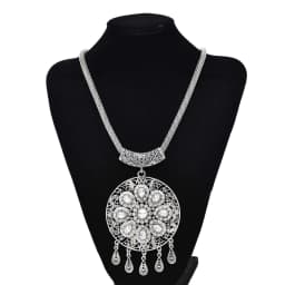 Gypsy Boehmian Hippie Collar Necklaces for Women Big Chunky Tibetan Silver Metal Necklace Festival Turkish Party Jewelry Gift