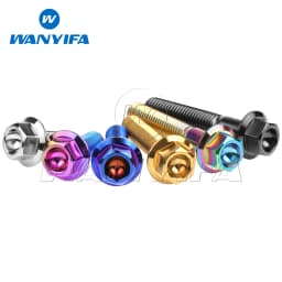 Wanyifa Titanium Bolts M5/M6x10 15 20 25 30 35 40 45 50 55 60 65 70 75 80 90 100mm Small Hex Head Flange Screw for Motorcycle