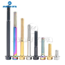 Wanyifa Titanium Bolts M5/M6x10 15 20 25 30 35 40 45 50 55 60 65 70 75 80 90 100mm Small Hex Head Flange Screw for Motorcycle