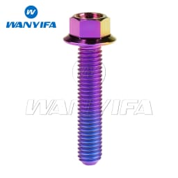 Wanyifa Titanium Bolts M5/M6x10 15 20 25 30 35 40 45 50 55 60 65 70 75 80 90 100mm Small Hex Head Flange Screw for Motorcycle