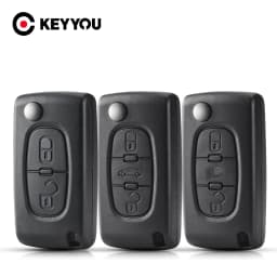 KEYYOU Remote Key Case for Peugeot 207 307 308 407 607 807 For Citroen C2 C3 C4 C5 C6 Flip Folding Car Key Shell 2/3/4 Buttons