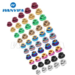 Wanyifa Titanium Nut M5 M6 M8 M10 M12 M14 M16 Flange Nuts for Bicycle Motorcycle Car
