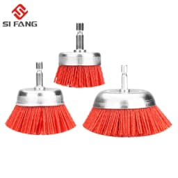 Nylon Cup Brush Abrasive Wire Wheel Brush for Drill Rotary Tool Wood Polishing Deburring Cleaning Cleaning Furniture 1/4" Shank
