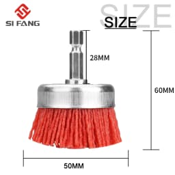 Nylon Cup Brush Abrasive Wire Wheel Brush for Drill Rotary Tool Wood Polishing Deburring Cleaning Cleaning Furniture 1/4" Shank