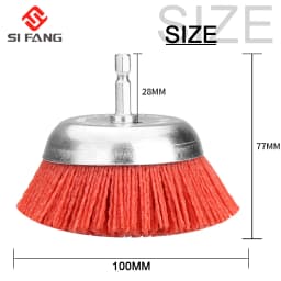 Nylon Cup Brush Abrasive Wire Wheel Brush for Drill Rotary Tool Wood Polishing Deburring Cleaning Cleaning Furniture 1/4" Shank