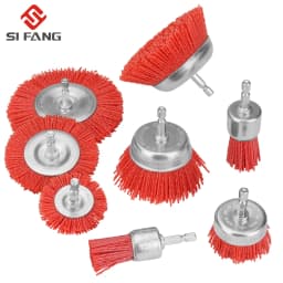 Nylon Cup Brush Abrasive Wire Wheel Brush for Drill Rotary Tool Wood Polishing Deburring Cleaning Cleaning Furniture 1/4" Shank