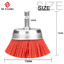 Nylon Cup Brush Abrasive Wire Wheel Brush for Drill Rotary Tool Wood Polishing Deburring Cleaning Cleaning Furniture 1/4" Shank