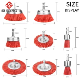 Nylon Cup Brush Abrasive Wire Wheel Brush for Drill Rotary Tool Wood Polishing Deburring Cleaning Cleaning Furniture 1/4" Shank