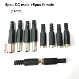 5pcs 10pcs DC female male Power Plug 5.5mm x 2.1mm Male Female Jack Socket Adapter Connectors Set For DIY Projects Connector