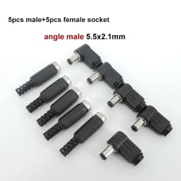 5pcs 10pcs DC female male Power Plug 5.5mm x 2.1mm Male Female Jack Socket Adapter Connectors Set For DIY Projects Connector