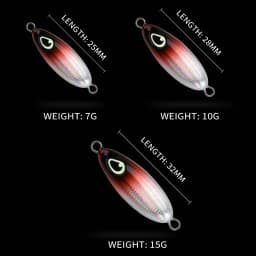 ALLBLUE Slow Drop 7G 10G 15G Micro Cast Metal Jig Shore Casting Jigging Spoon Saltwater Fishing Lure Artificial Bait Tackle
