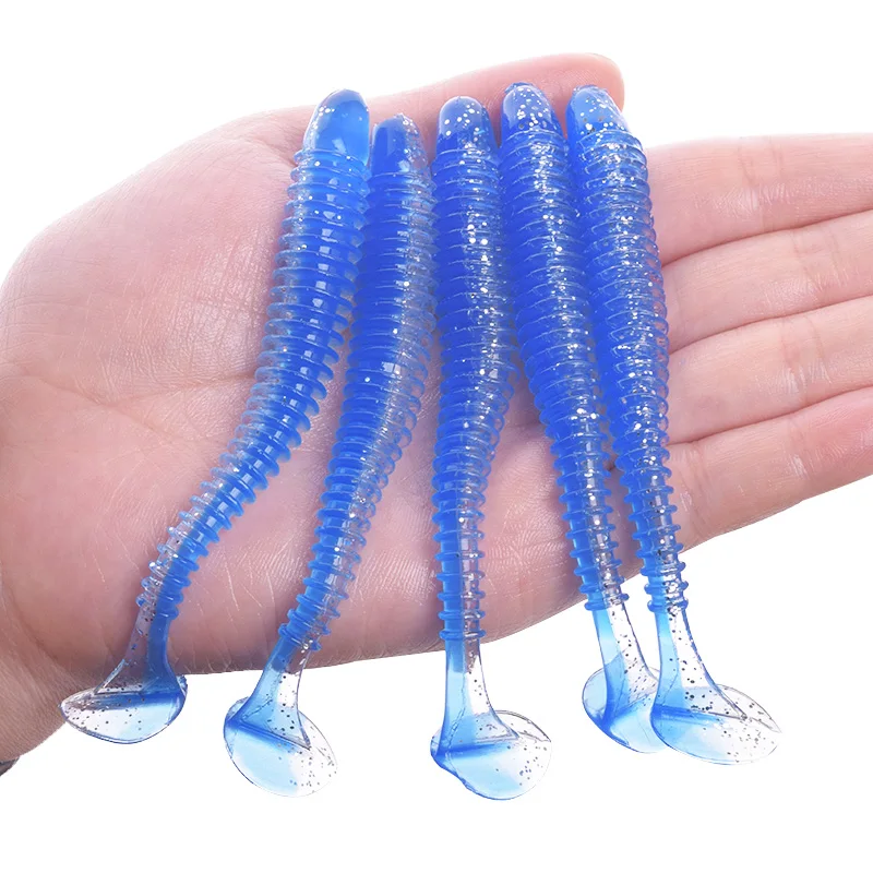 WDAIREN Pesca Jig Wobblers Worm Soft Lures 5cm 7cm 9cm Double Color Artificial Silicone Bait Bass Isca Swimbaits Fishing Tackle