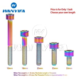 Wanyifa Titanium Bolt M5 X 10 12 16 18 20 23 25 30 35 40 45 50 55 60mm Screw for Bike MTB / Road Bicycle Seatpost Headset Brake