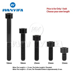 Wanyifa Titanium Bolt M5 X 10 12 16 18 20 23 25 30 35 40 45 50 55 60mm Screw for Bike MTB / Road Bicycle Seatpost Headset Brake