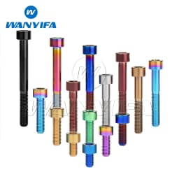 Wanyifa Titanium Bolt M5 X 10 12 16 18 20 23 25 30 35 40 45 50 55 60mm Screw for Bike MTB / Road Bicycle Seatpost Headset Brake
