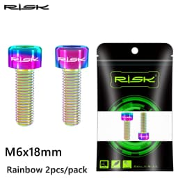 RISK 2pcs M6x18mm Bicycle Crank Arm Fixing Bolts Mountain Road Bike Titanium Disc Brake Caliper Fixed Screws MTB Crank Screws