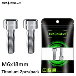 RISK 2pcs M6x18mm Bicycle Crank Arm Fixing Bolts Mountain Road Bike Titanium Disc Brake Caliper Fixed Screws MTB Crank Screws