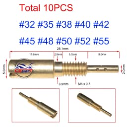 10pcs A Set Motorcycle Carburetor Main Slow Pilot Jets for Mikuni NSR KSR Carb Set Injector Nozzle