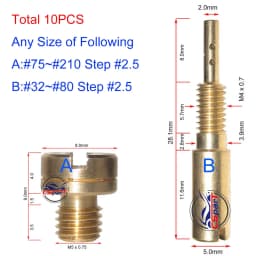 10pcs A Set Motorcycle Carburetor Main Slow Pilot Jets for Mikuni NSR KSR Carb Set Injector Nozzle