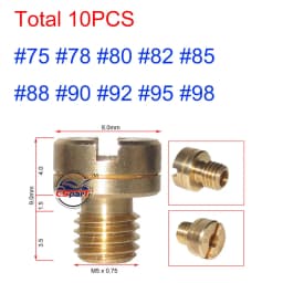 10pcs A Set Motorcycle Carburetor Main Slow Pilot Jets for Mikuni NSR KSR Carb Set Injector Nozzle