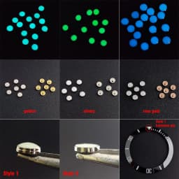 Green/Blue/Luminous Pip Suitable For Bezel Insert  Lume Pip 12 Clock Scale Watch Bezel Luminous Pearl Replace Parts
