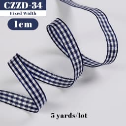 5 Yards Checked Polyester Ribbon 3/8 Inch Plaid Tartan Fabric Craft Ribbon,for Hair Accessories Craft Wrapping Party Decorations