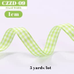 5 Yards Checked Polyester Ribbon 3/8 Inch Plaid Tartan Fabric Craft Ribbon,for Hair Accessories Craft Wrapping Party Decorations