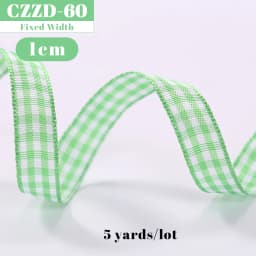 5 Yards Checked Polyester Ribbon 3/8 Inch Plaid Tartan Fabric Craft Ribbon,for Hair Accessories Craft Wrapping Party Decorations