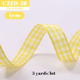 5 Yards Checked Polyester Ribbon 3/8 Inch Plaid Tartan Fabric Craft Ribbon,for Hair Accessories Craft Wrapping Party Decorations