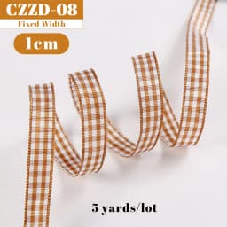 5 Yards Checked Polyester Ribbon 3/8 Inch Plaid Tartan Fabric Craft Ribbon,for Hair Accessories Craft Wrapping Party Decorations