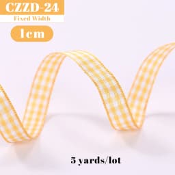 5 Yards Checked Polyester Ribbon 3/8 Inch Plaid Tartan Fabric Craft Ribbon,for Hair Accessories Craft Wrapping Party Decorations