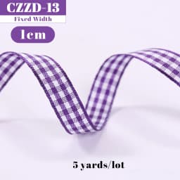5 Yards Checked Polyester Ribbon 3/8 Inch Plaid Tartan Fabric Craft Ribbon,for Hair Accessories Craft Wrapping Party Decorations
