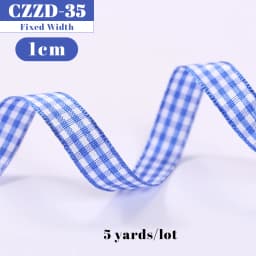 5 Yards Checked Polyester Ribbon 3/8 Inch Plaid Tartan Fabric Craft Ribbon,for Hair Accessories Craft Wrapping Party Decorations