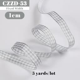 5 Yards Checked Polyester Ribbon 3/8 Inch Plaid Tartan Fabric Craft Ribbon,for Hair Accessories Craft Wrapping Party Decorations