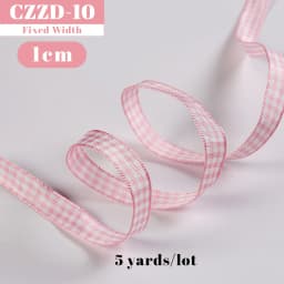 5 Yards Checked Polyester Ribbon 3/8 Inch Plaid Tartan Fabric Craft Ribbon,for Hair Accessories Craft Wrapping Party Decorations