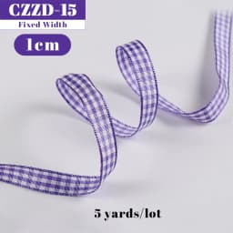 5 Yards Checked Polyester Ribbon 3/8 Inch Plaid Tartan Fabric Craft Ribbon,for Hair Accessories Craft Wrapping Party Decorations