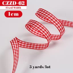 5 Yards Checked Polyester Ribbon 3/8 Inch Plaid Tartan Fabric Craft Ribbon,for Hair Accessories Craft Wrapping Party Decorations